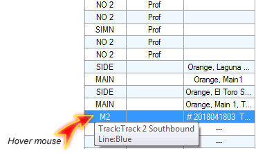 Track hover tooltip
